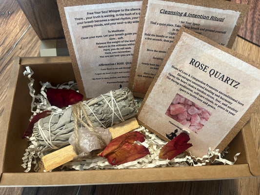 California White Sage Palo Santo Rose Quartz Cleansing &Ritual Set