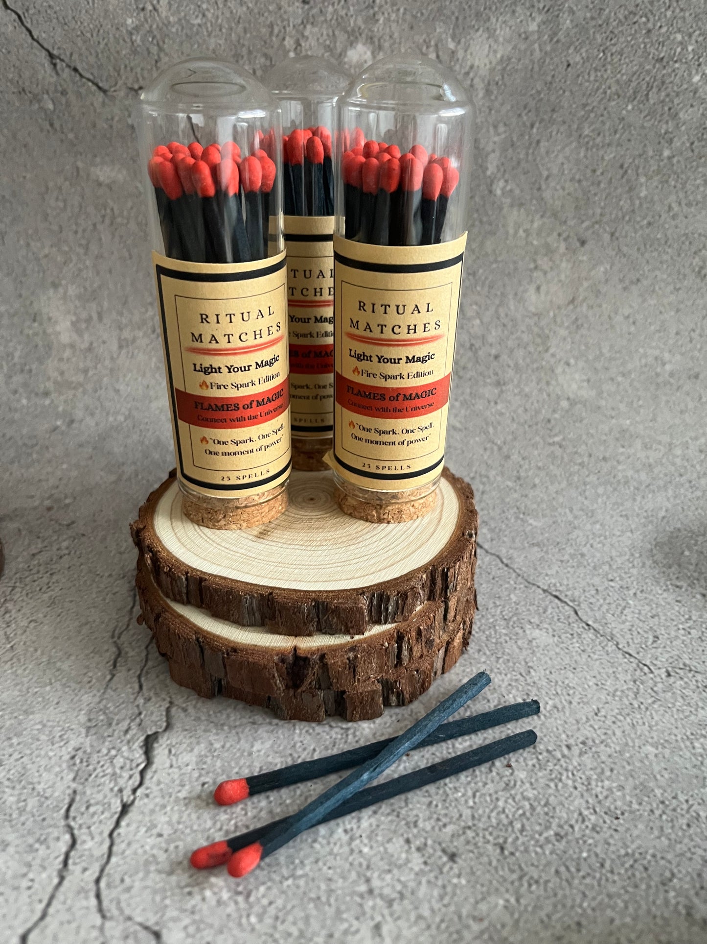 Ritual Spell Matches Red Tip “Fire Spark” Edition in Cork Jar with striker