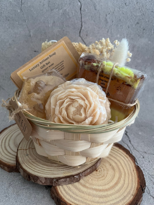 Luxury Artisan Soap Gift Set Honey Wash