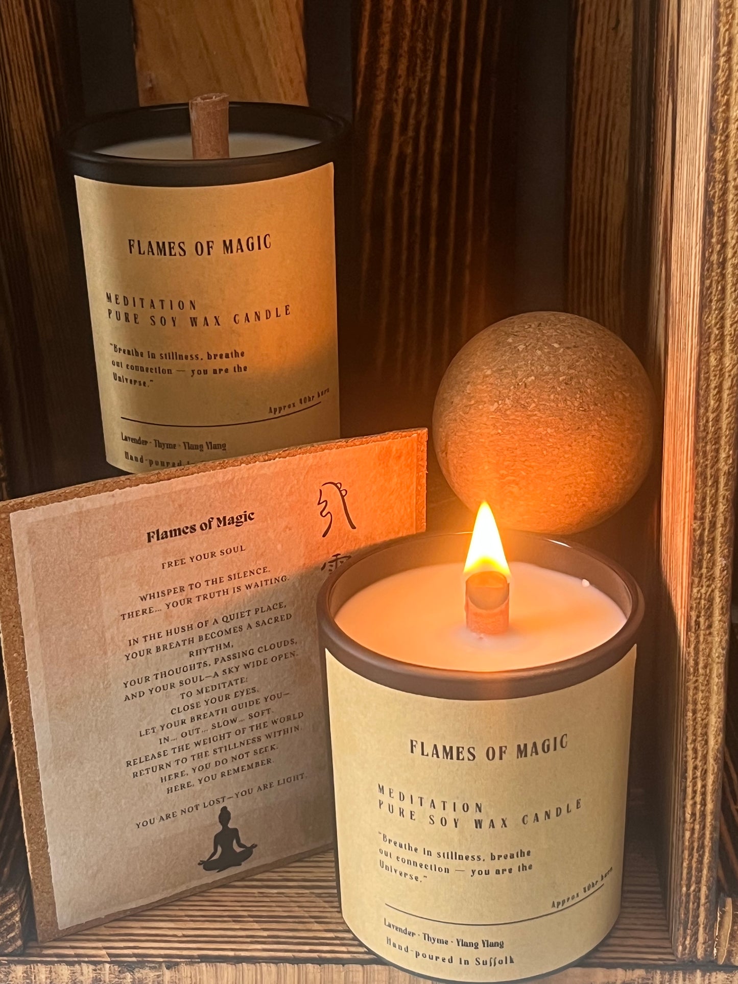 Soy Wax Meditation Candle with Wooden Wick