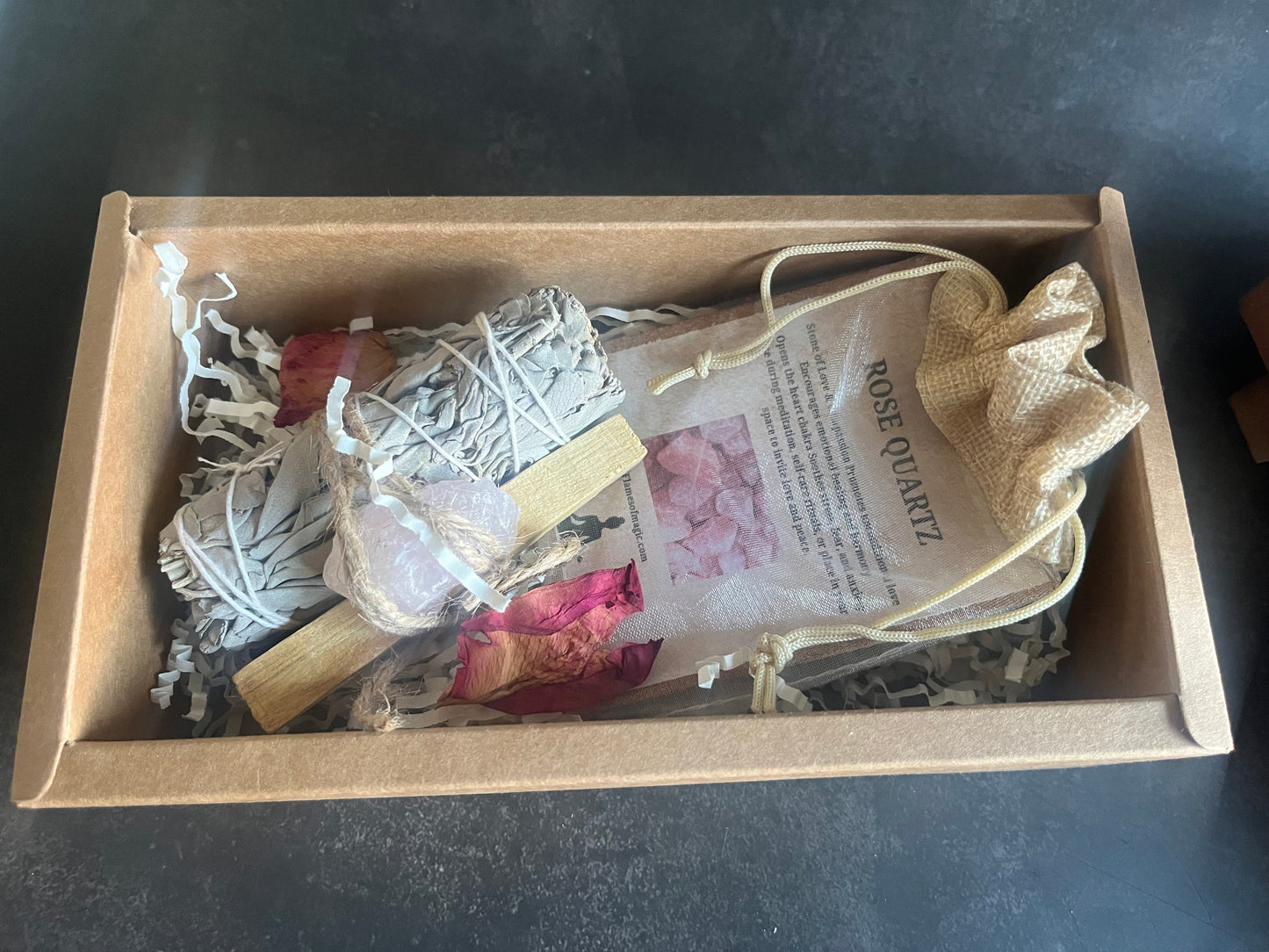 California White Sage Palo Santo Rose Quartz Cleansing &Ritual Set