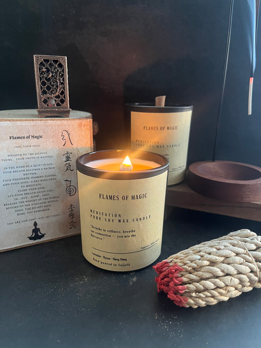 Soy Wax Meditation Candle with Wooden Wick
