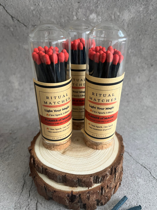 Ritual Spell Matches Red Tip “Fire Spark” Edition in Cork Jar with striker
