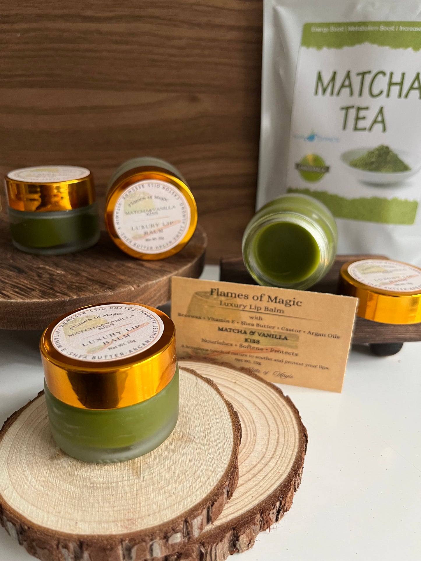 Matcha&Vanilla Kiss Lip Balm Beeswax Vitamin E