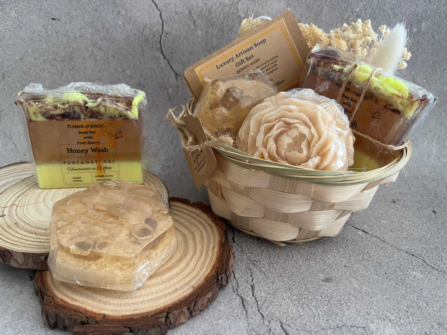 Luxury Artisan Soap Gift Set Honey Wash