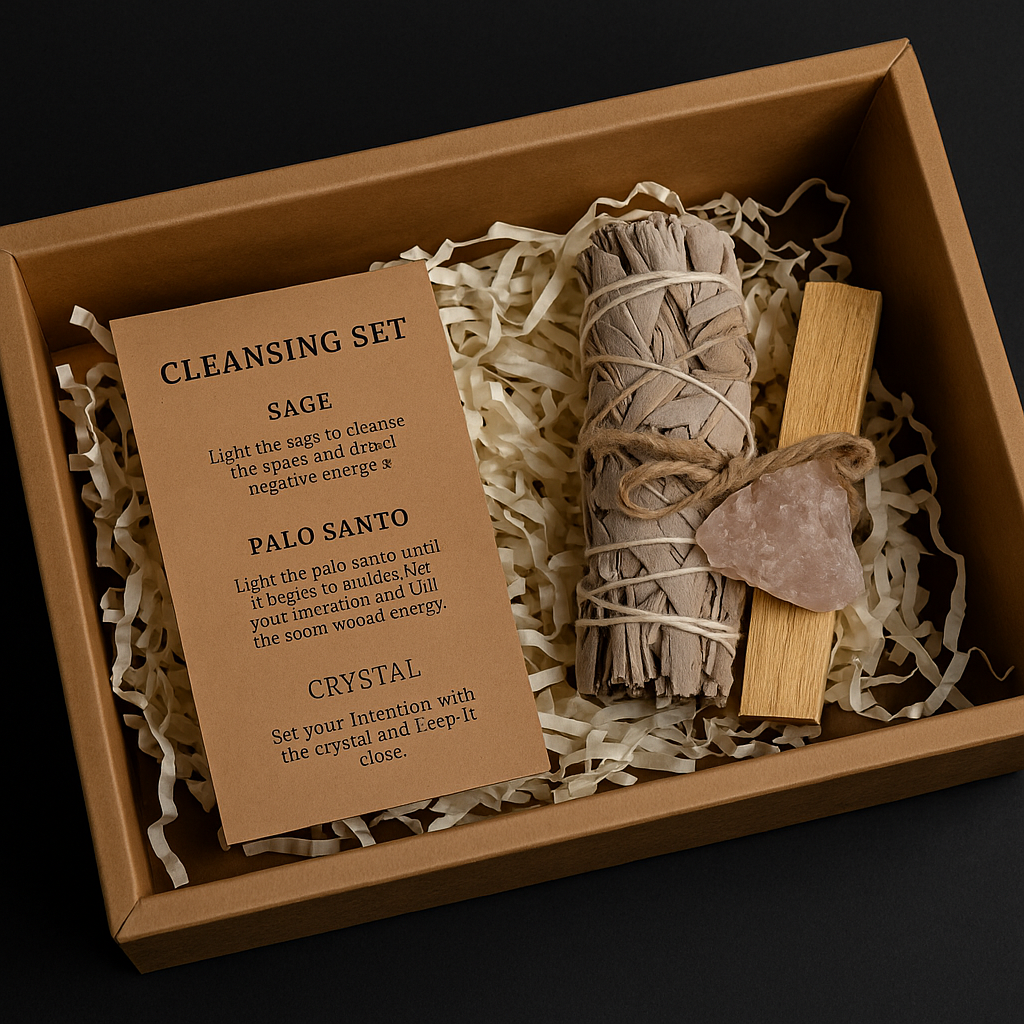 California White Sage Palo Santo Rose Quartz Cleansing &Ritual Set