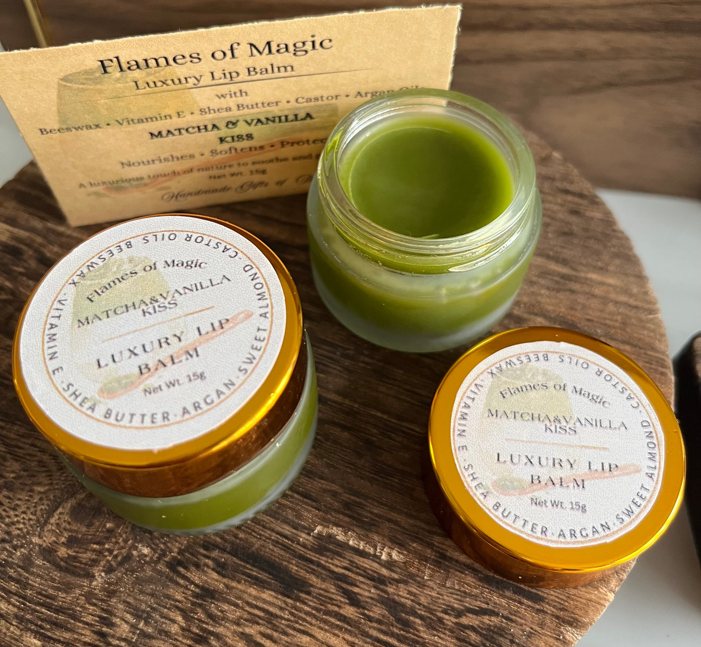 Matcha&Vanilla Kiss Lip Balm Beeswax Vitamin E