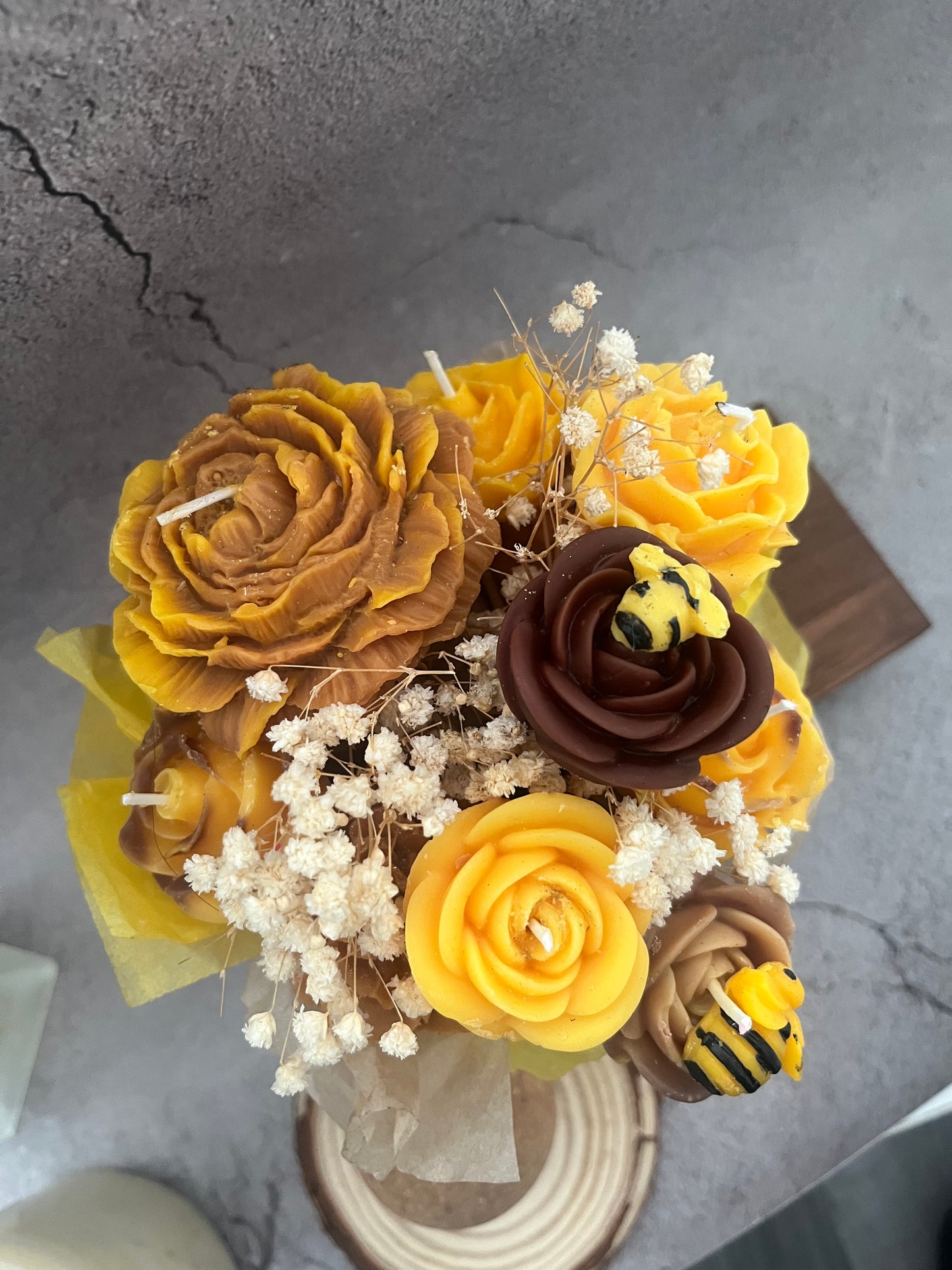 Soy Wax Flowers Candles Bouquet Honey Wash
